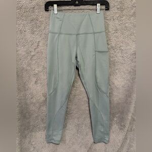Sweaty Betty Leggings Womens 6 Seafoam Green Therma 6/7 Length Crop Pockets Soft
